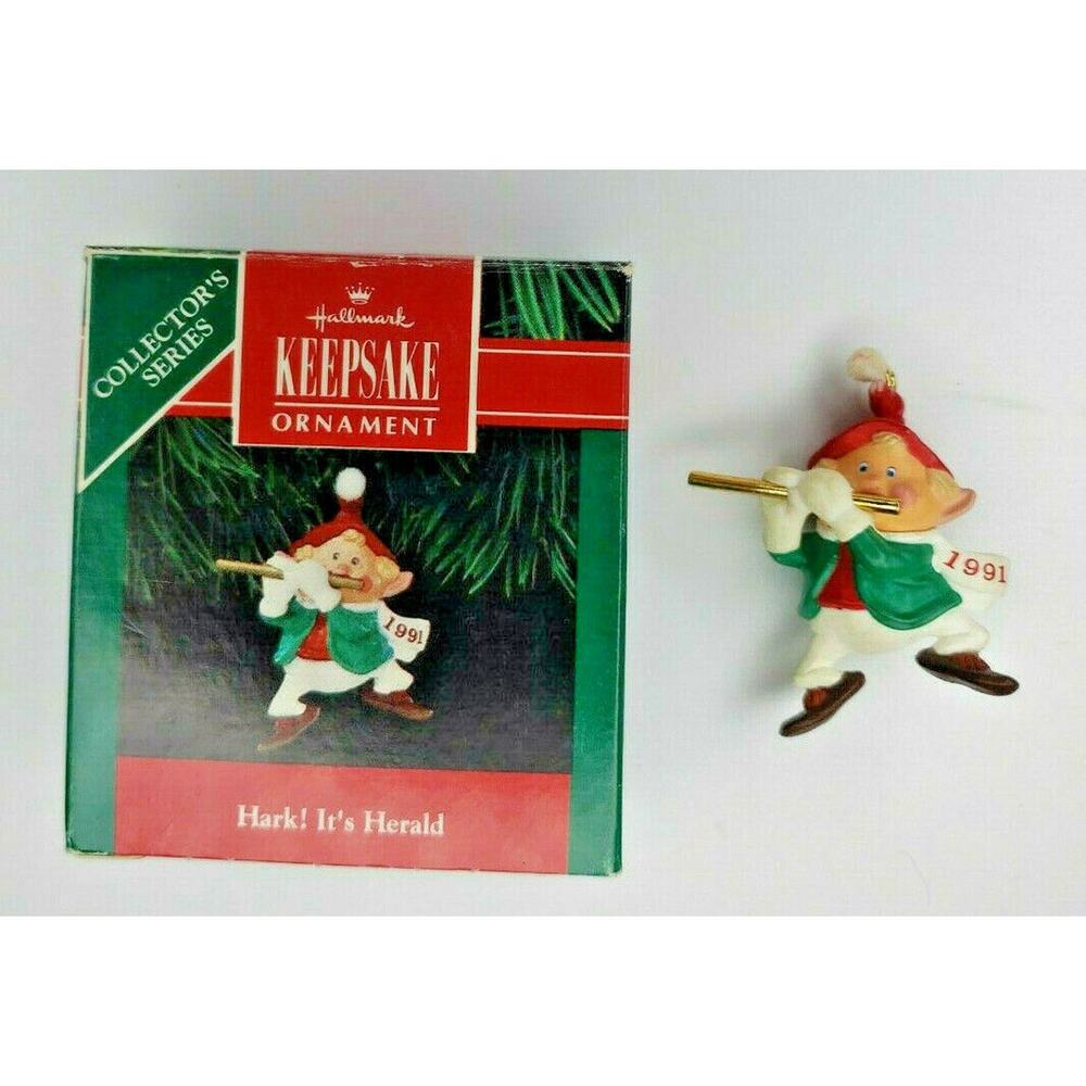 1991 Hallmark Keepsake Ornament Hark! The Herald Ornament in Box U84/4379‎